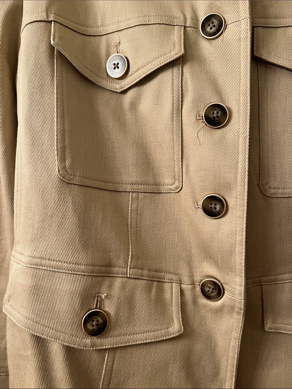 Chico's Tan Utility Button-Front Jacket - Picture 3 of 4